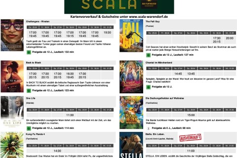 SCALA Kinoprogramm 25. bis 01.05.2024