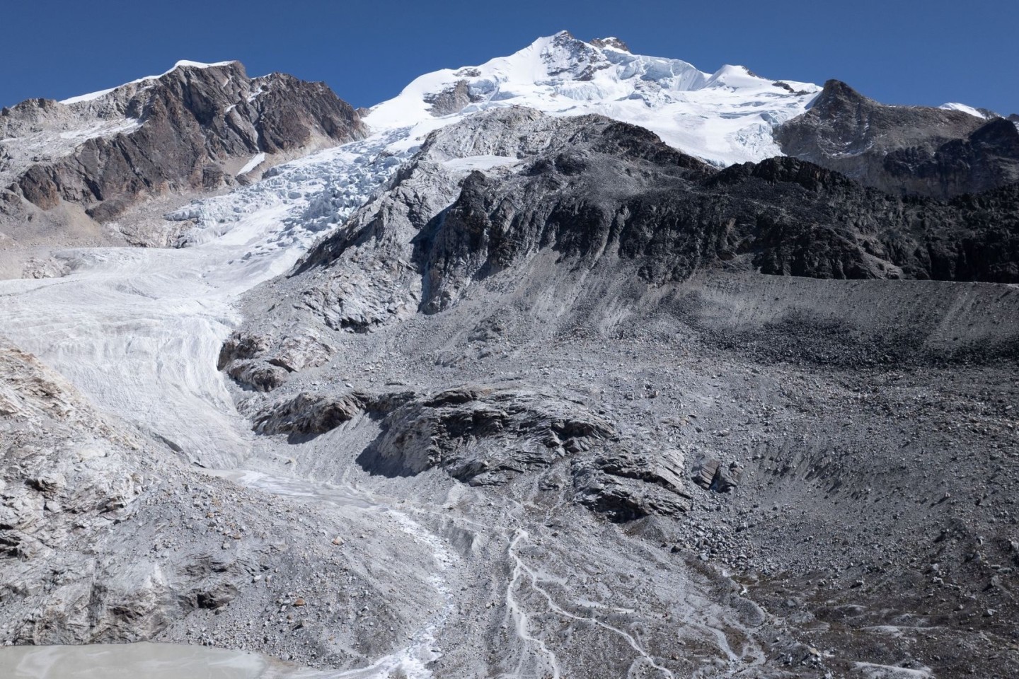 Der Zongo-Gletscher in der Region Huayna Potosi in Bolivien