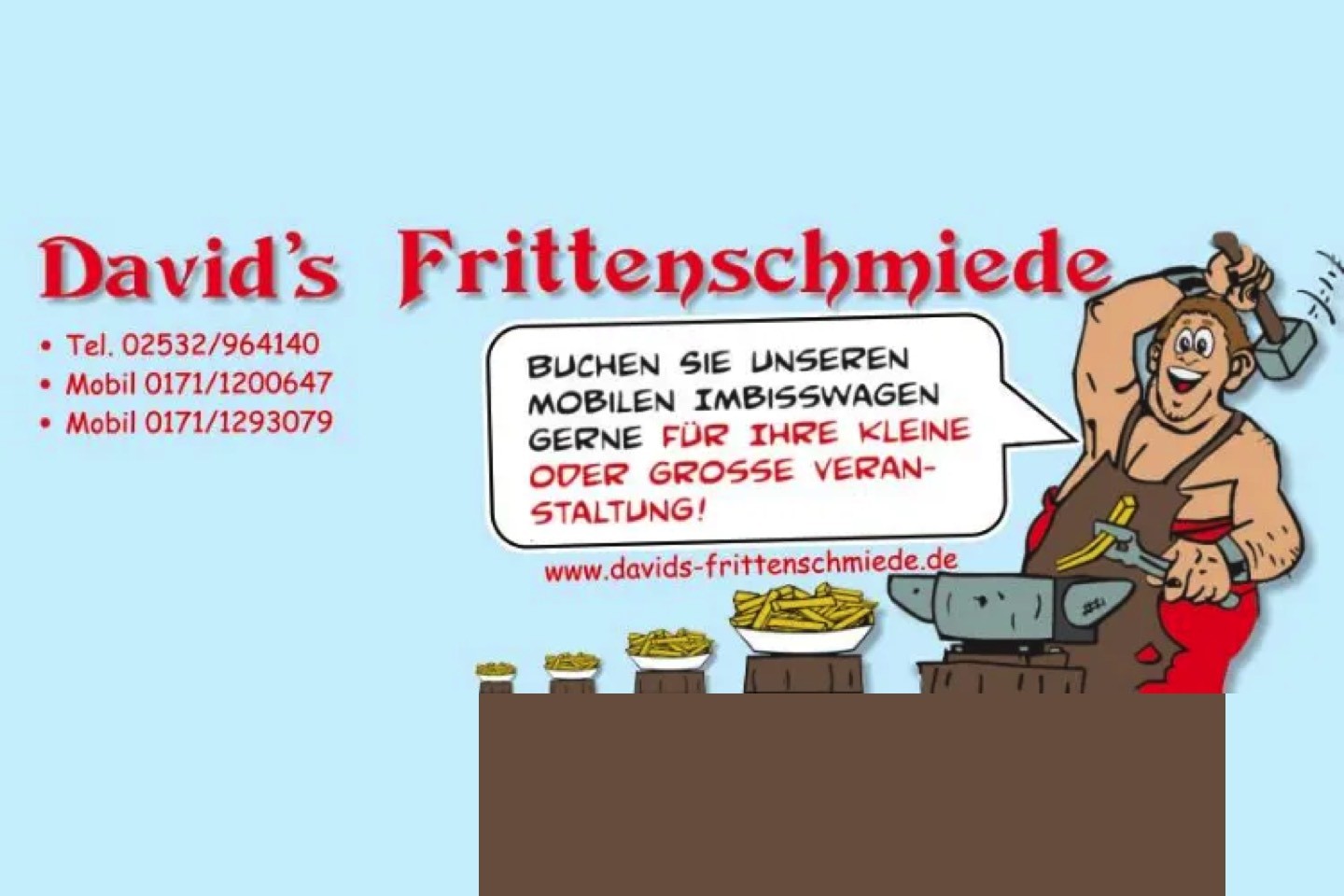 Davids Frittenschmiede,David´s Frittenschmiede,Frittenschmiede,Ostbevern,Warendorf,Telgte,Schützenfest,Reiturnier,Bratwurst,Currywurst,Currywurst spezial,Hot Dog,Hot Dog mit Käse,Frikandel spezial,Ham