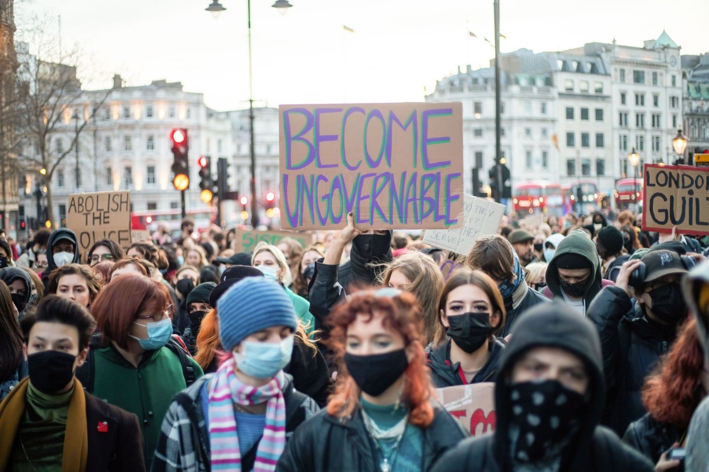 Demonstration in London, zu der die feministische Aktionsgruppe «Sisters Uncut» aufgerufen hat.