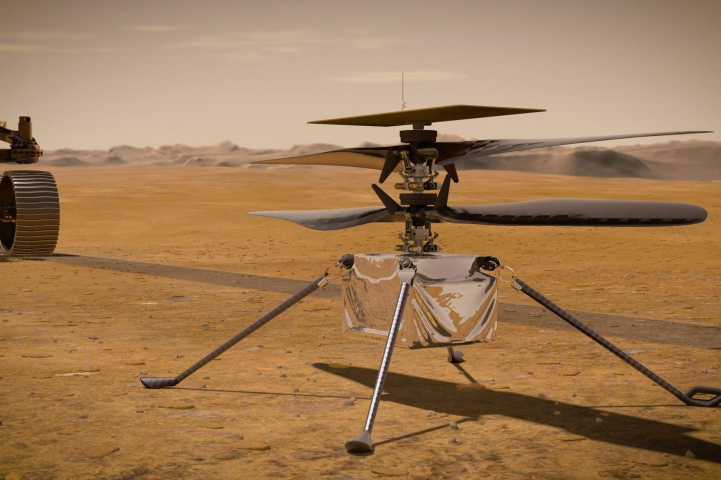 Der Mars-Hubschrauber «Ingenuity» war im Februar 2021 mit dem Rover «Perseverance» auf dem Mars gelandet.