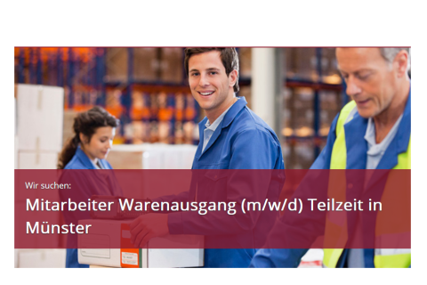 Mitarbeiter Warenausgang m-w-d, Stellenangebot, 48157, Münster, teilzeit, www.rentabel-personal.com