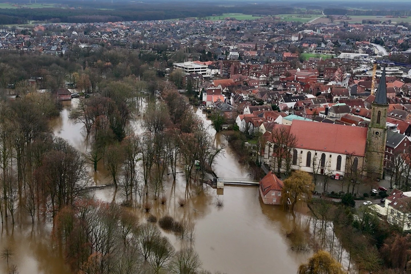 Telgte,Warendorf,Kreis Warendorf,Pegel,sinken,Planwiese,Hochwasser,Altstadt,