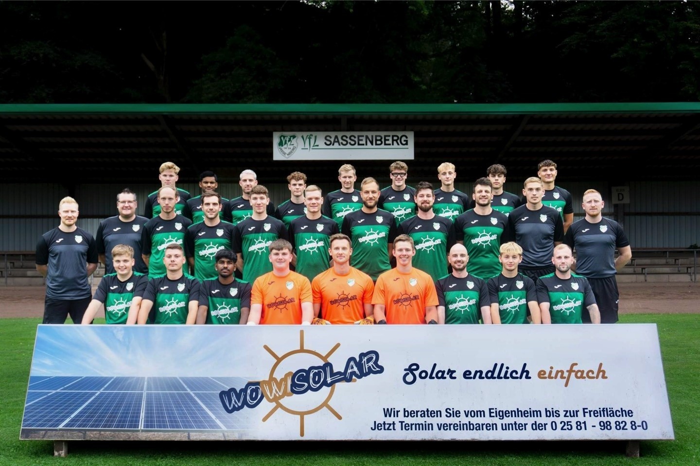 VFL Sassenberg,1 Mannschaft,Senioren,WoWi-Solar,Sponsor,Saisonvorbereitung,