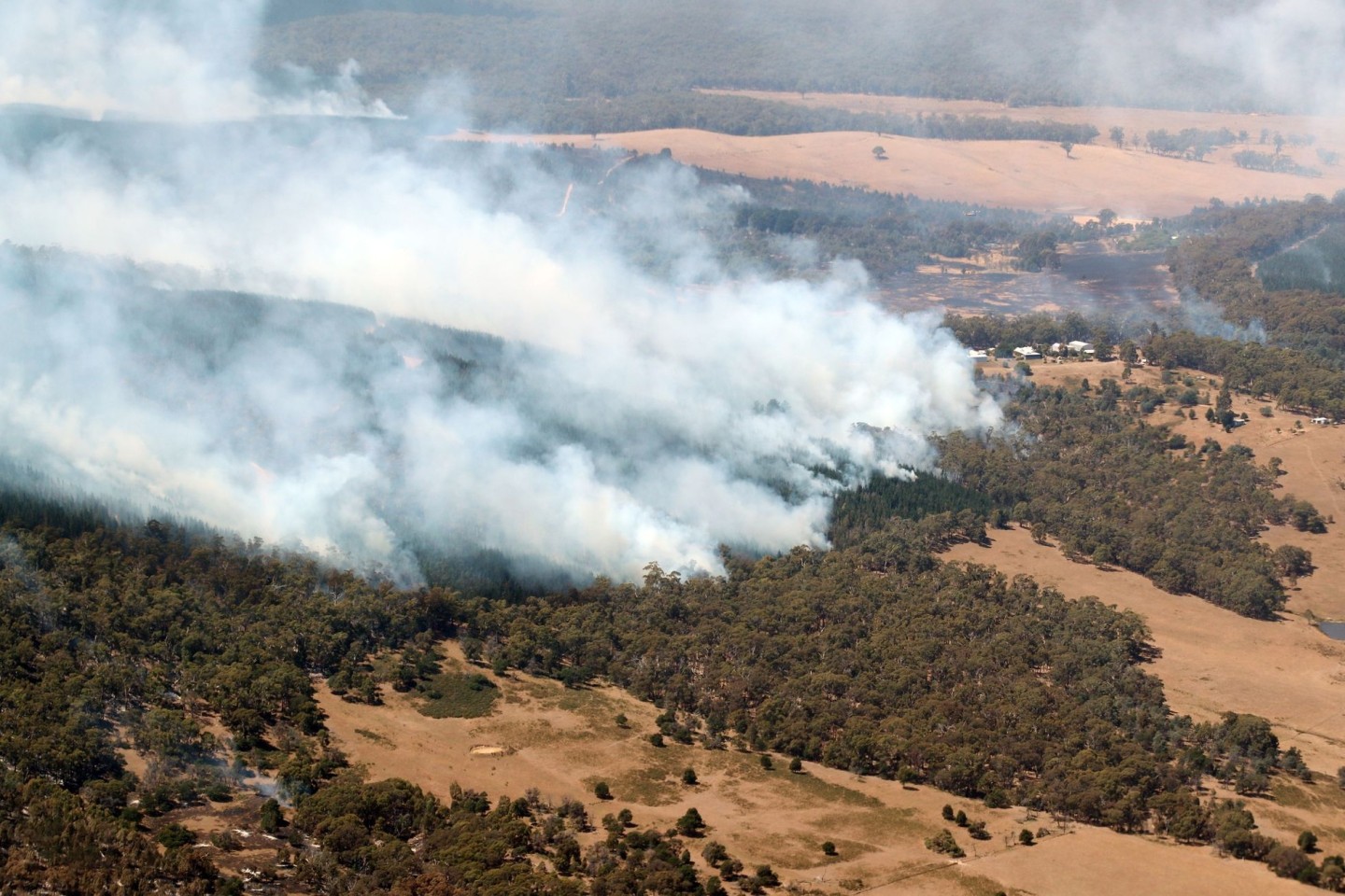 Feuerwehrleute kämpfen weiter gegen ein großes Buschfeuer im Westen des australischen Bundesstaats Victoria.